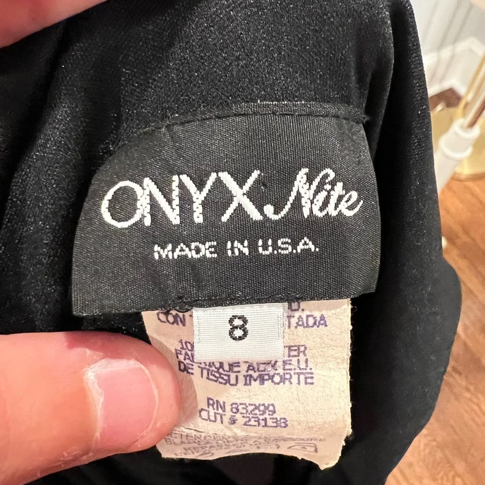 Onyx Nite Draped Neck Cocktail Dress - Picture 5 of 6